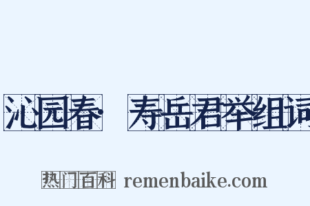 沁园春·寿岳君举组词是什么意思的图片